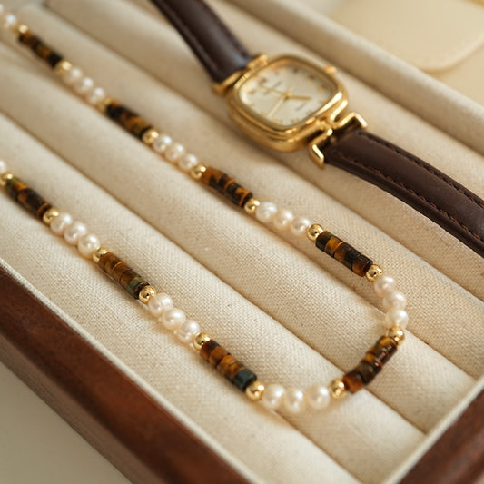 ‘Golden Ember’ Natural Pearl Necklace