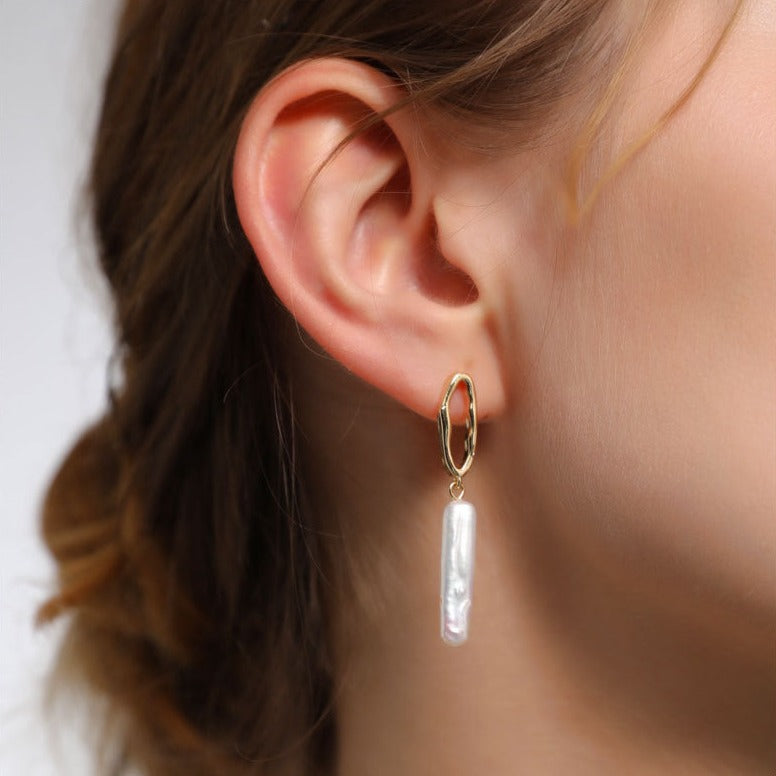 ‘French Baguette’ Natural Baroque Earrings