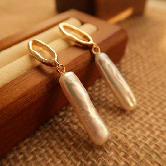 ‘French Baguette’ Natural Baroque Earrings