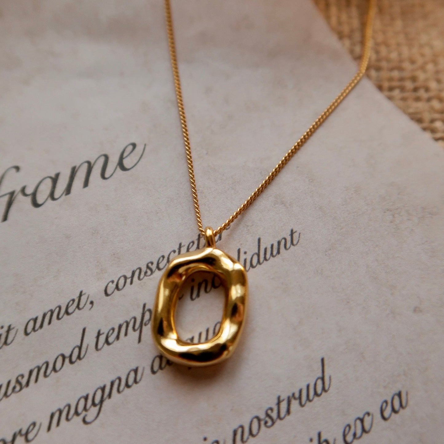 Golden Square Donut Necklace