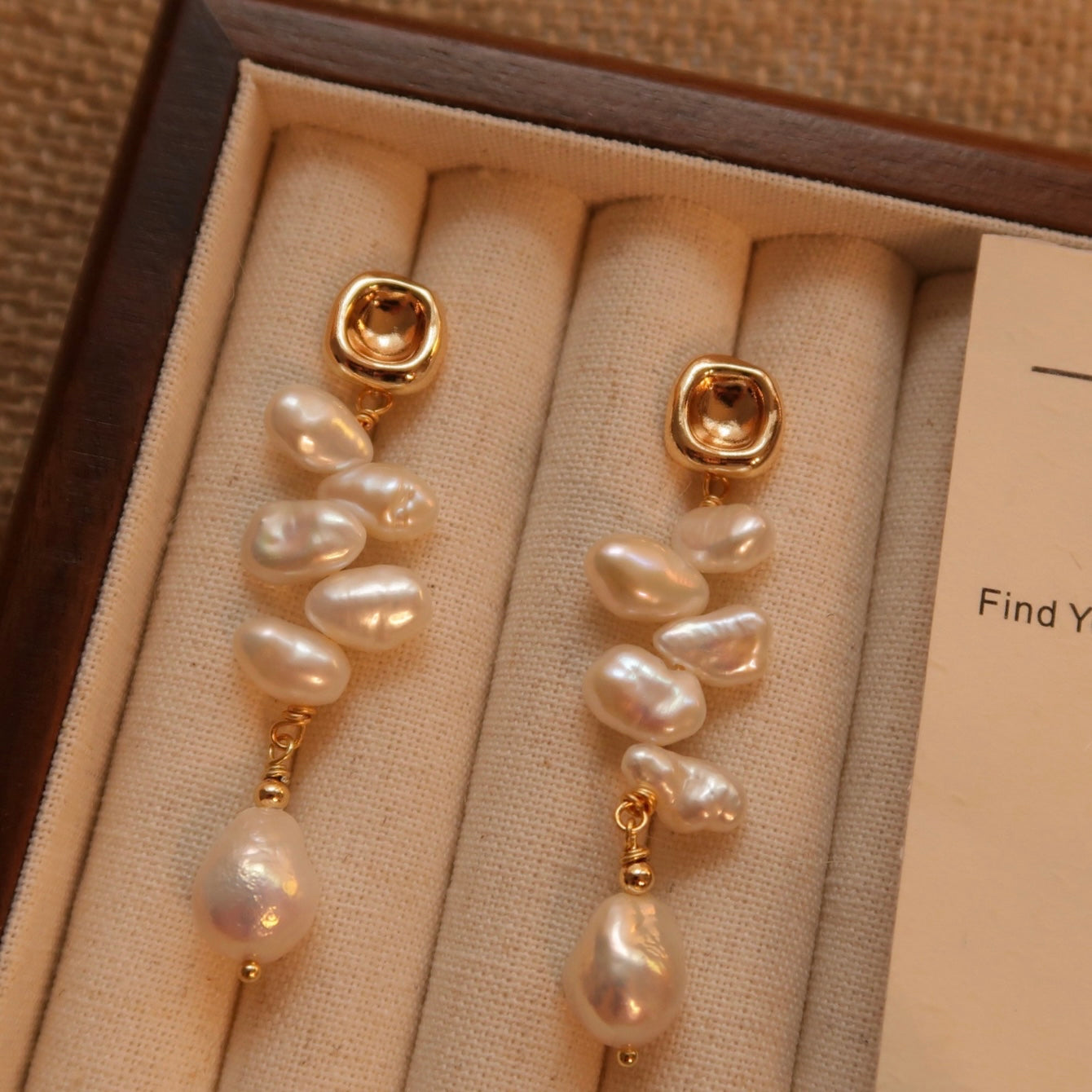 French-style Baroque Natural Pearl Ear Drops