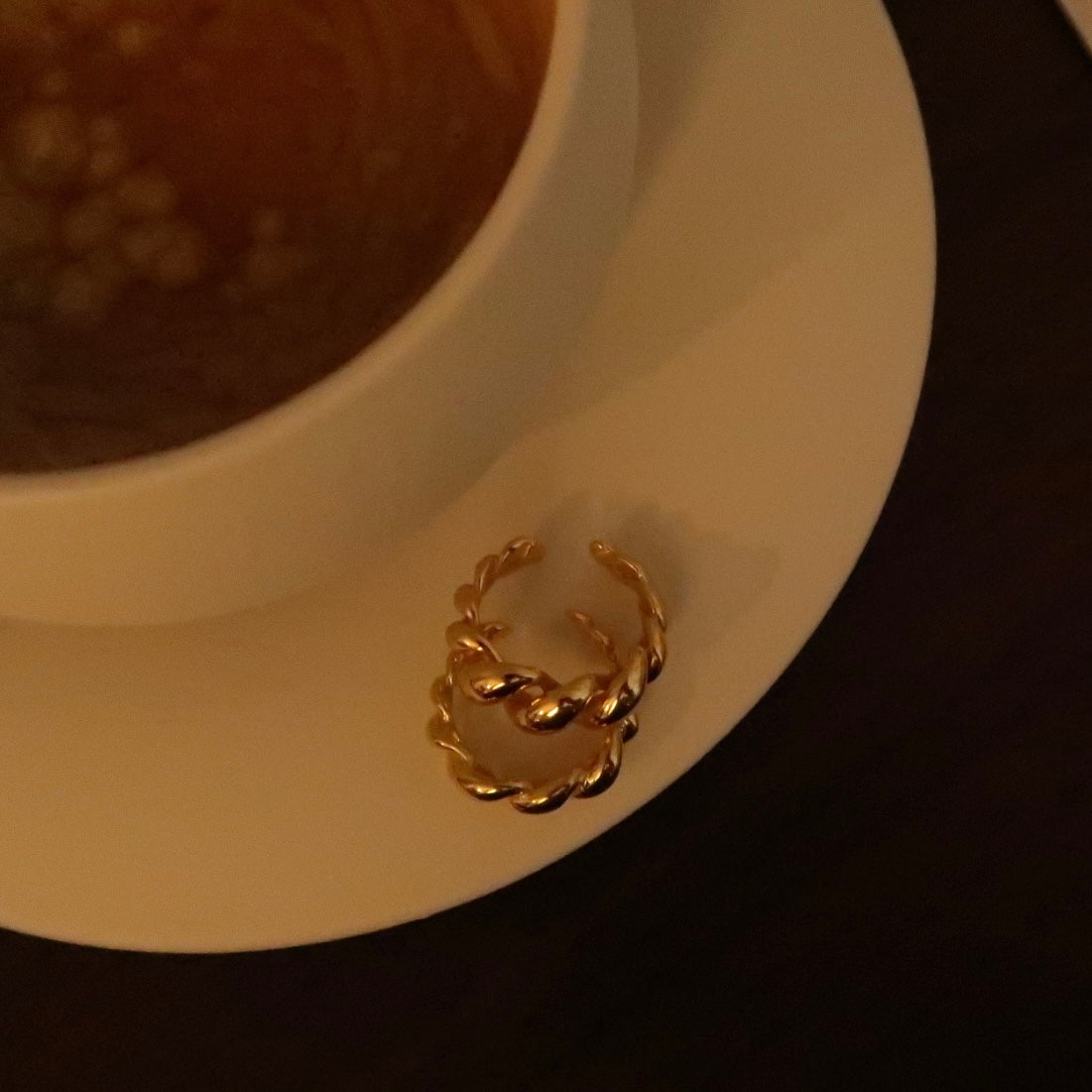 Golden Croissant Open Ring