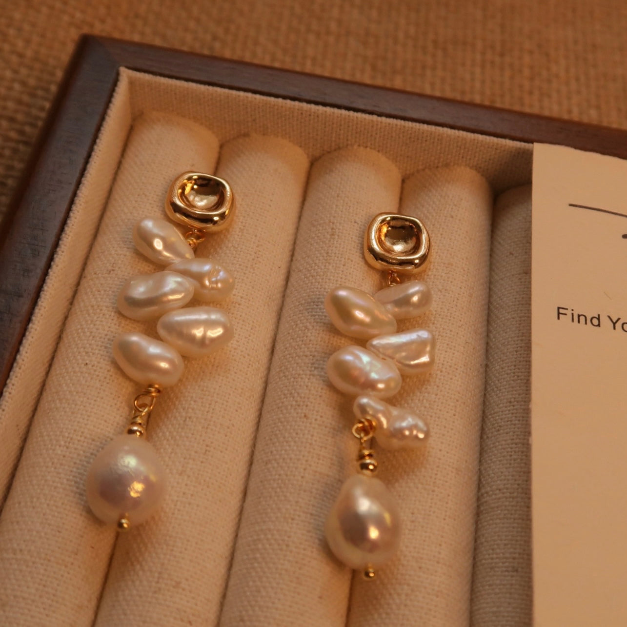 French-style Baroque Natural Pearl Ear Drops