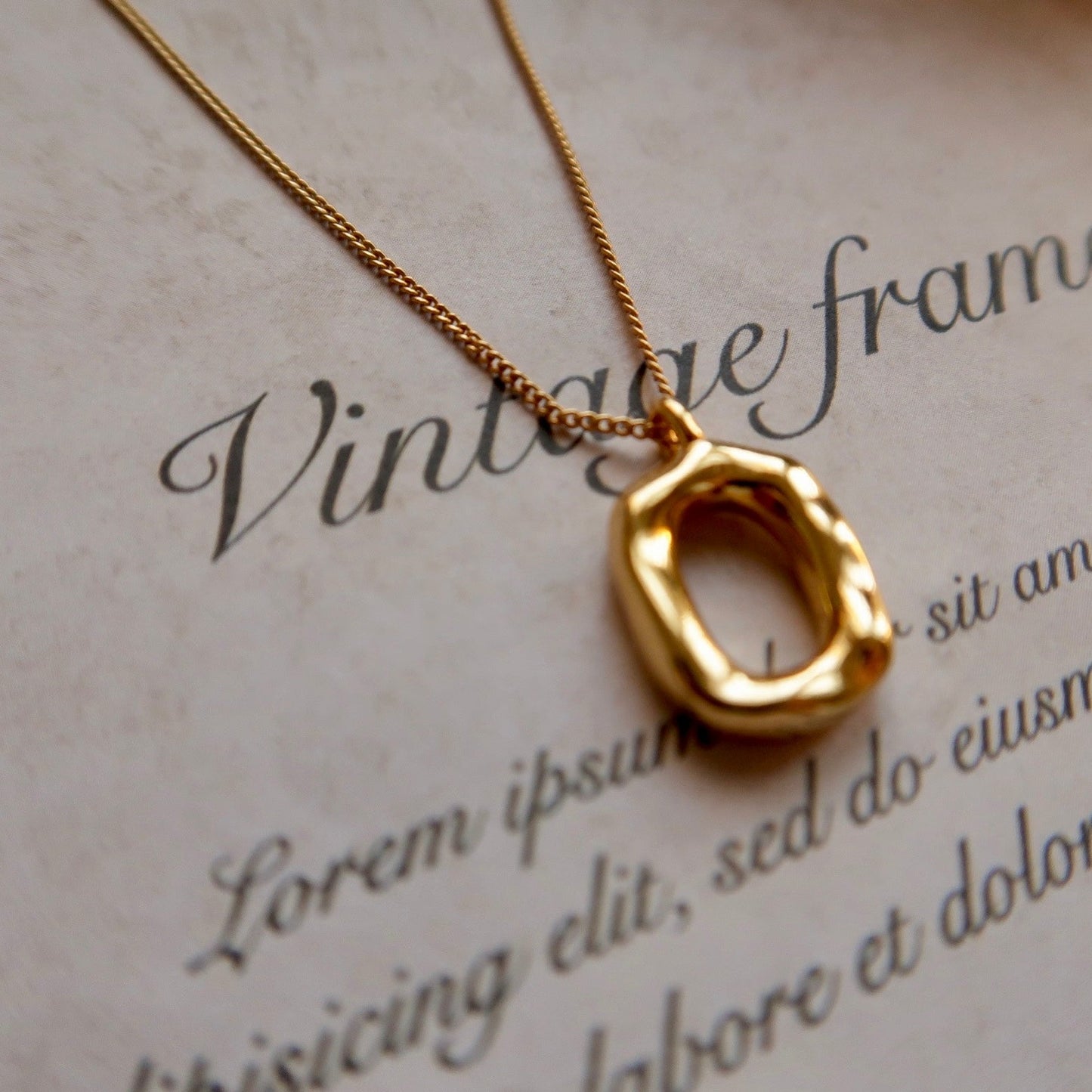 Golden Square Donut Necklace