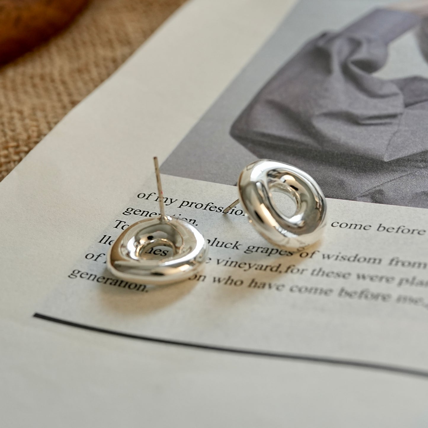 Silver Donut Earrings