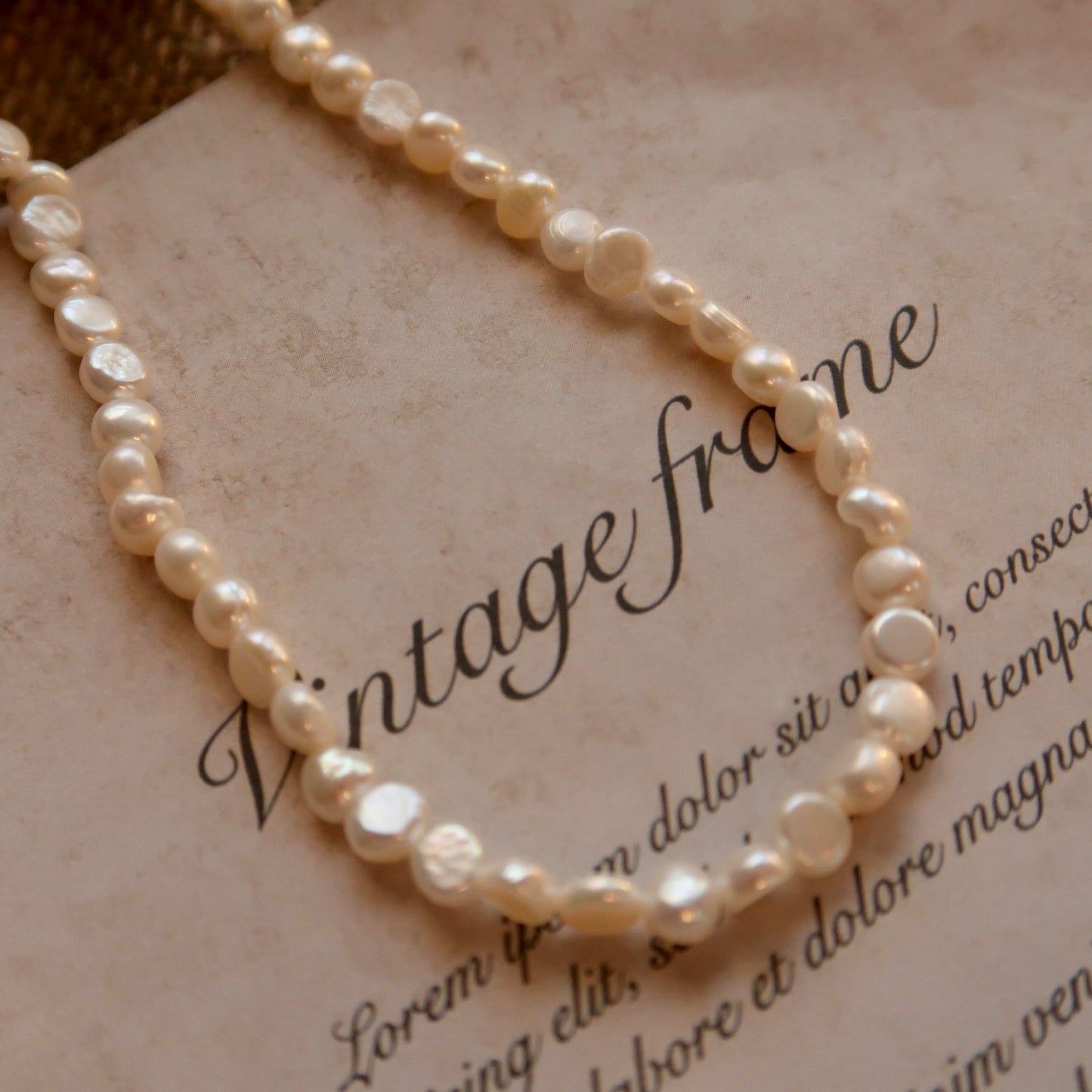 ‘Broken Silver’ Shining Natural Pearl Necklace