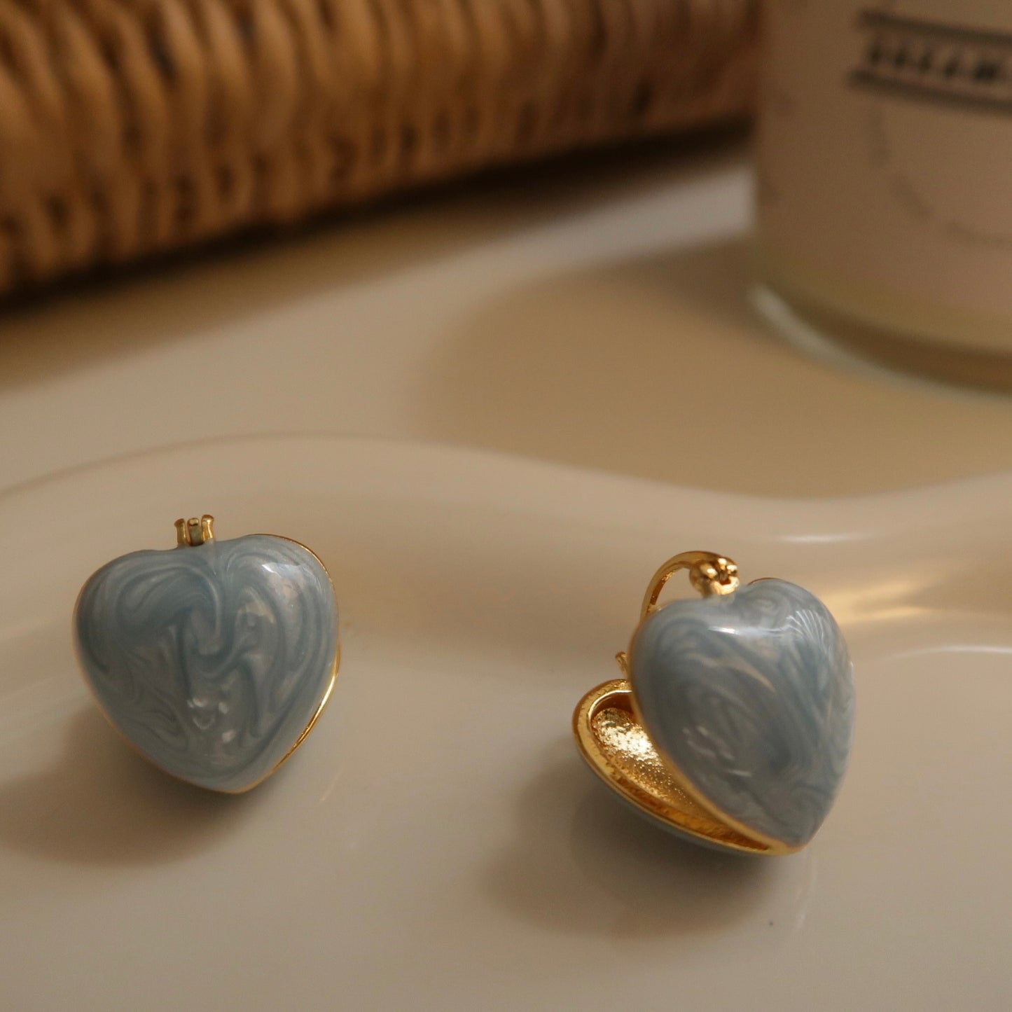 Sky Blue Peach Earrings