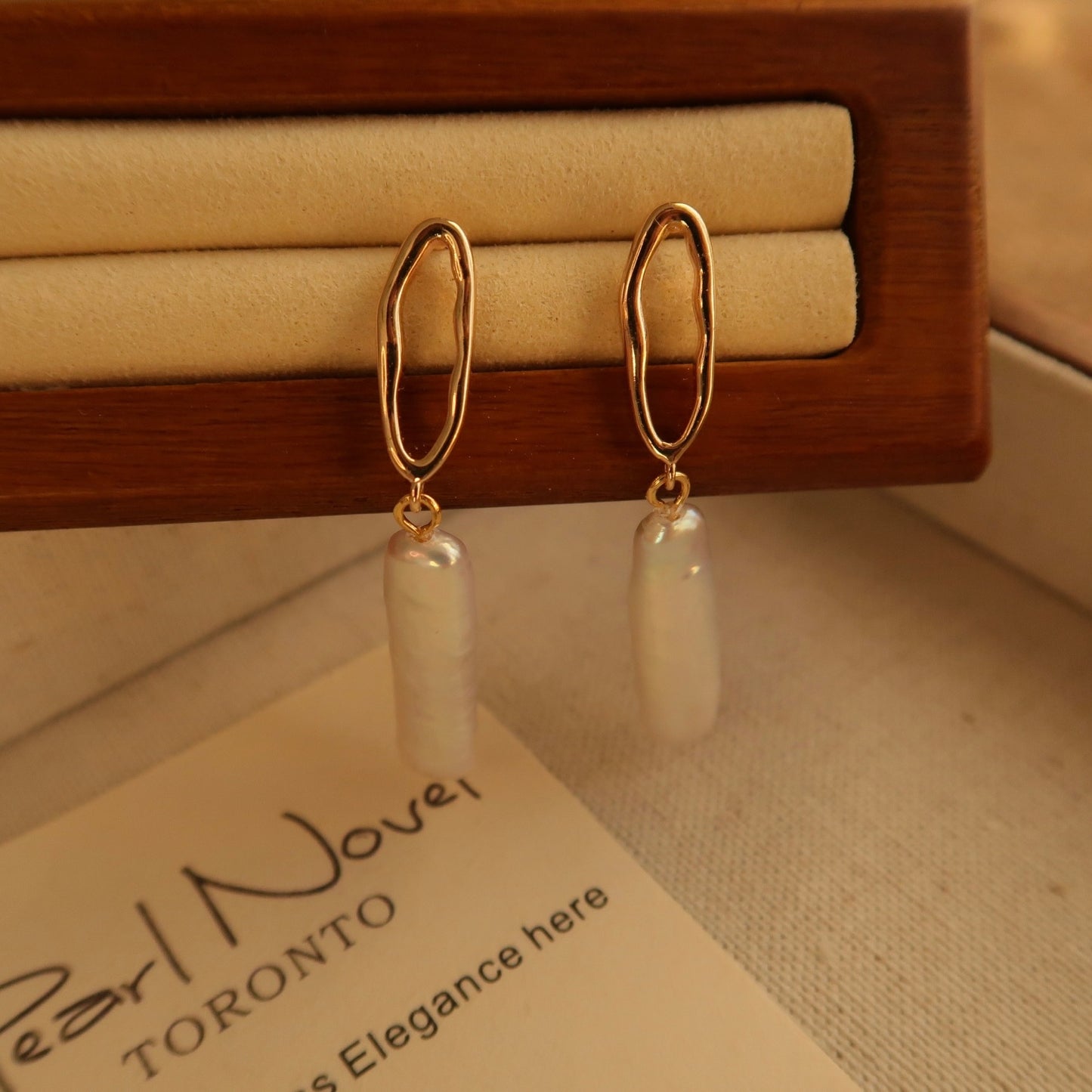 ‘French Baguette’ Natural Baroque Earrings