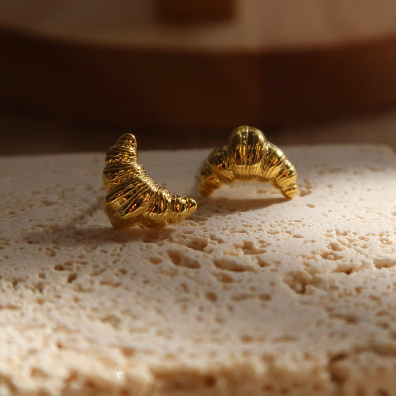 Little Golden Croissant Earrings