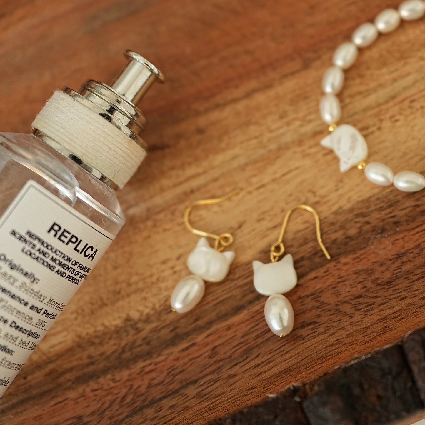 Luna Kitty Pearl Dangles