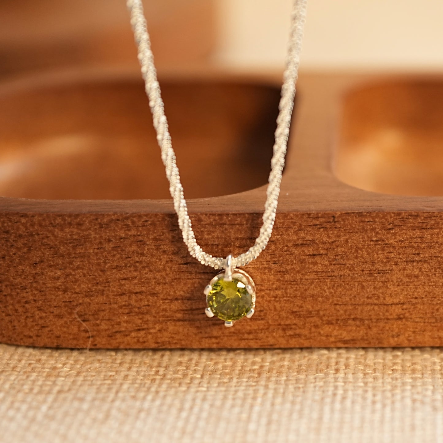 Olive Green Zircon Necklace