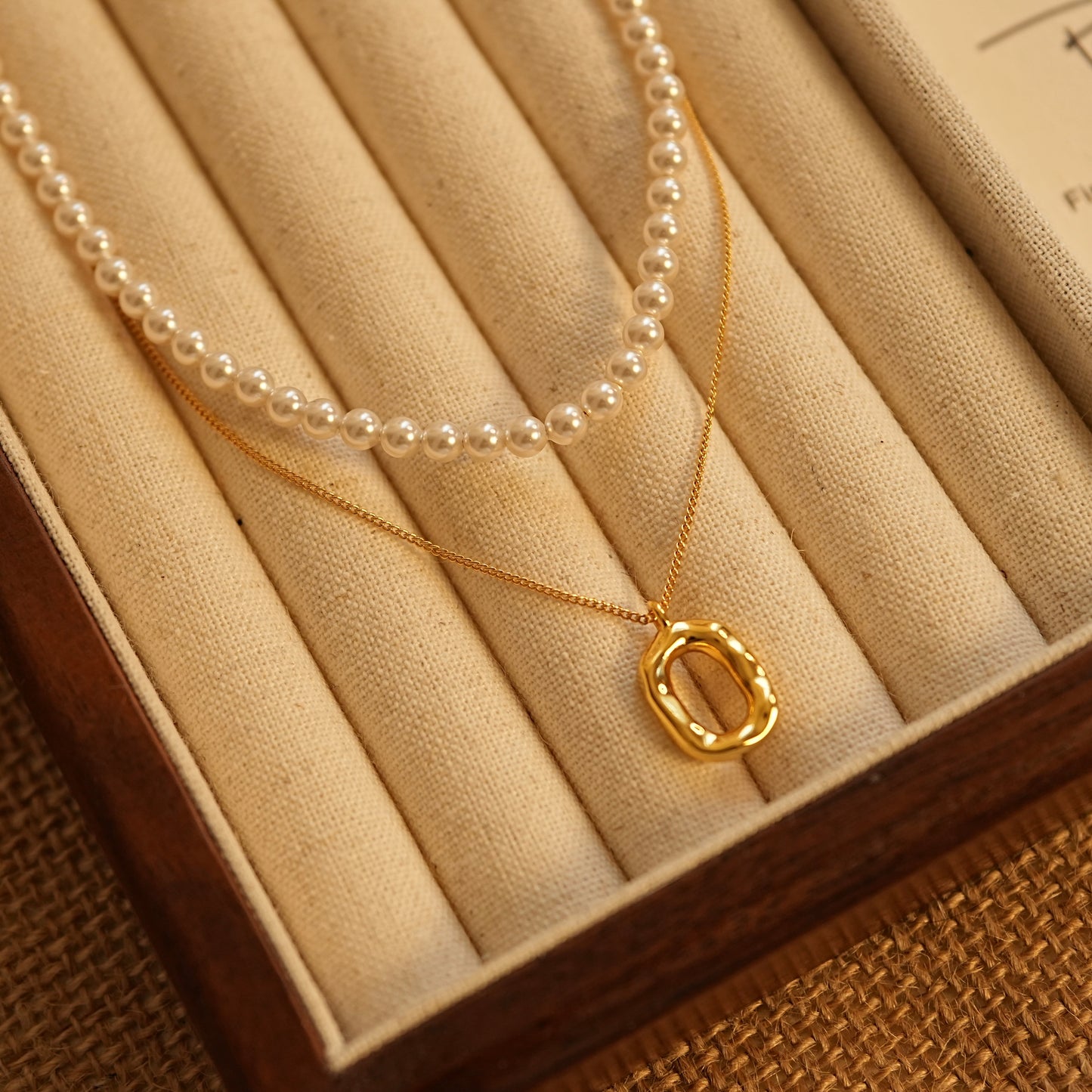 Golden Square Donut Necklace