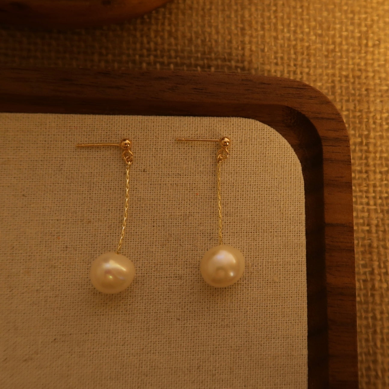 'Serenade' Natural Baroque Pearl Ear Drops