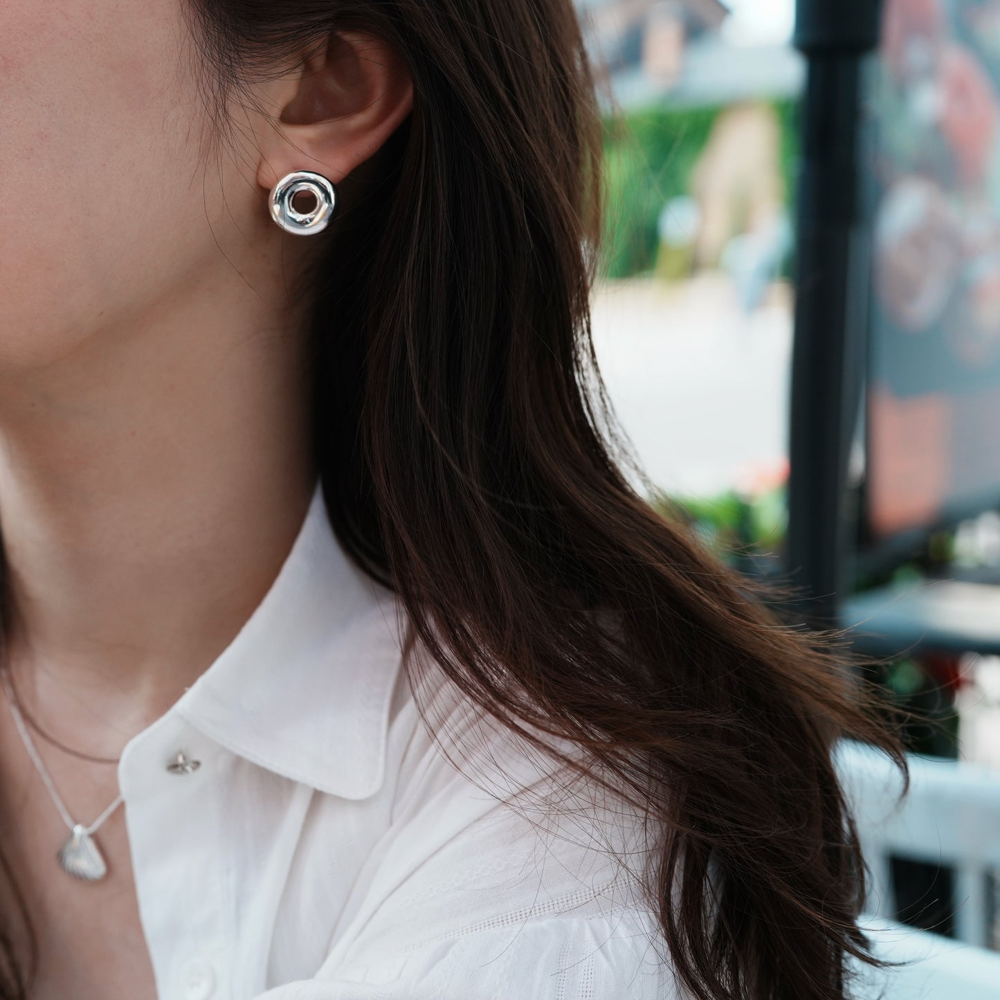 Silver Donut Earrings