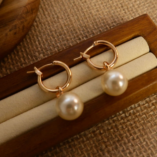 Detachable Swarovski Pearl Earrings + Hoops