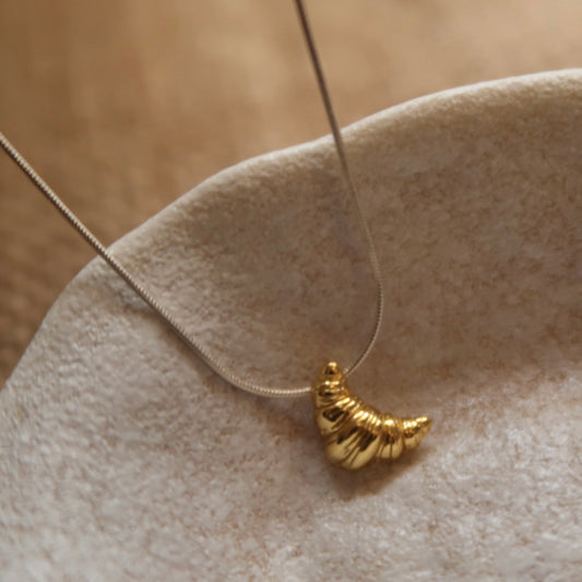 Little Golden Croissant Necklace