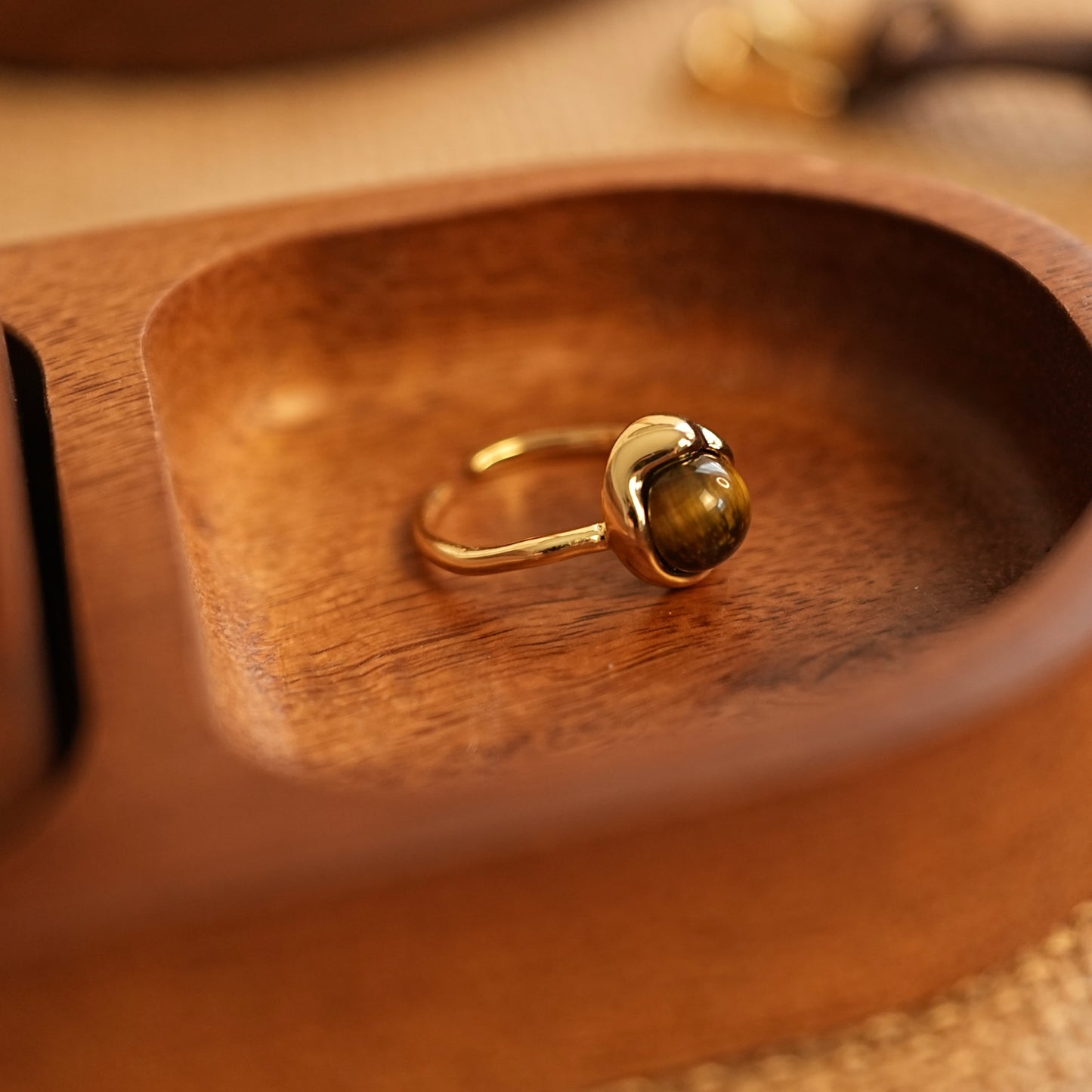 ‘Golden Ember’ Tiger's Eye Open Ring