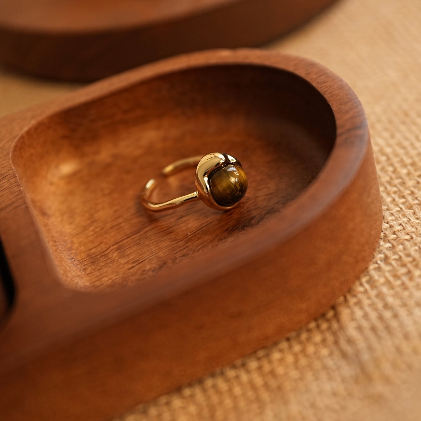 ‘Golden Ember’ Tiger's Eye Open Ring