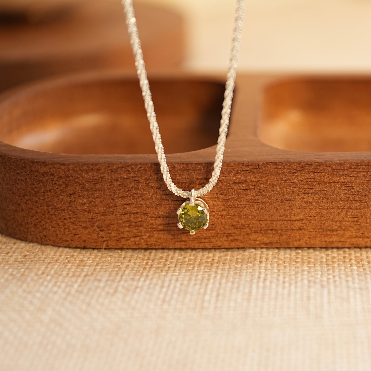 Olive Green Zircon Necklace