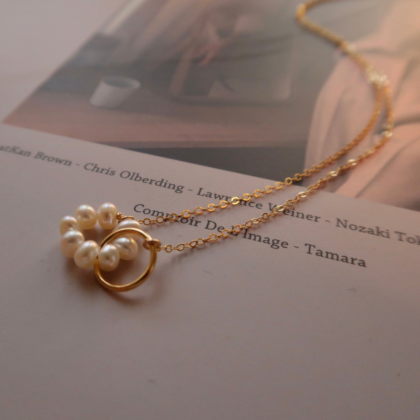 Flower Circle Gold Filled Necklace