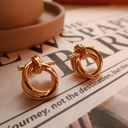 Golden Knot 3D Earrings