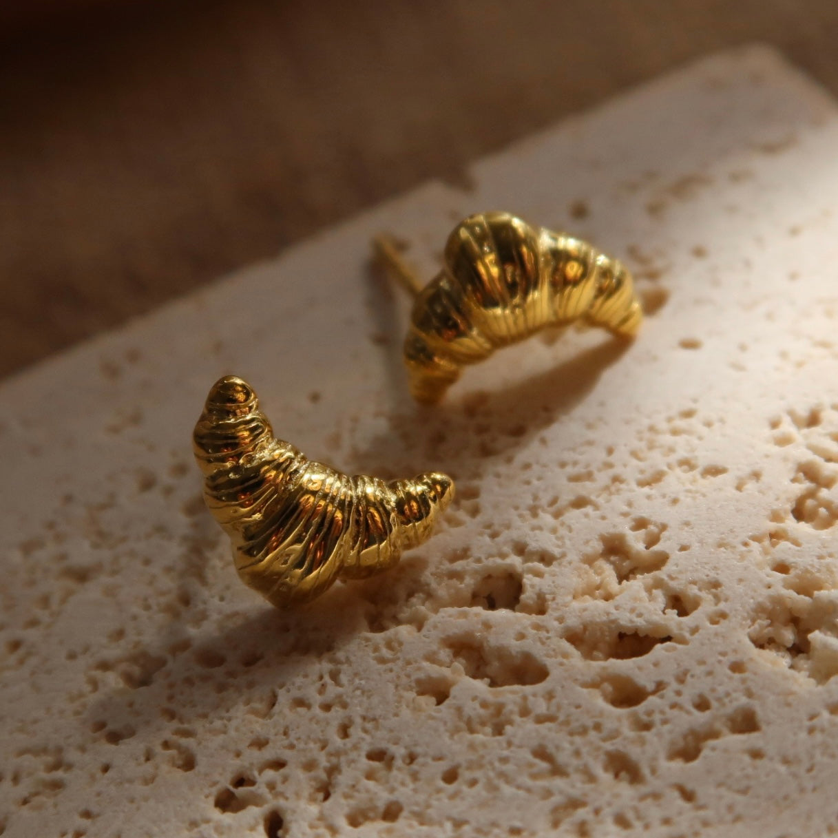 Little Golden Croissant Earrings