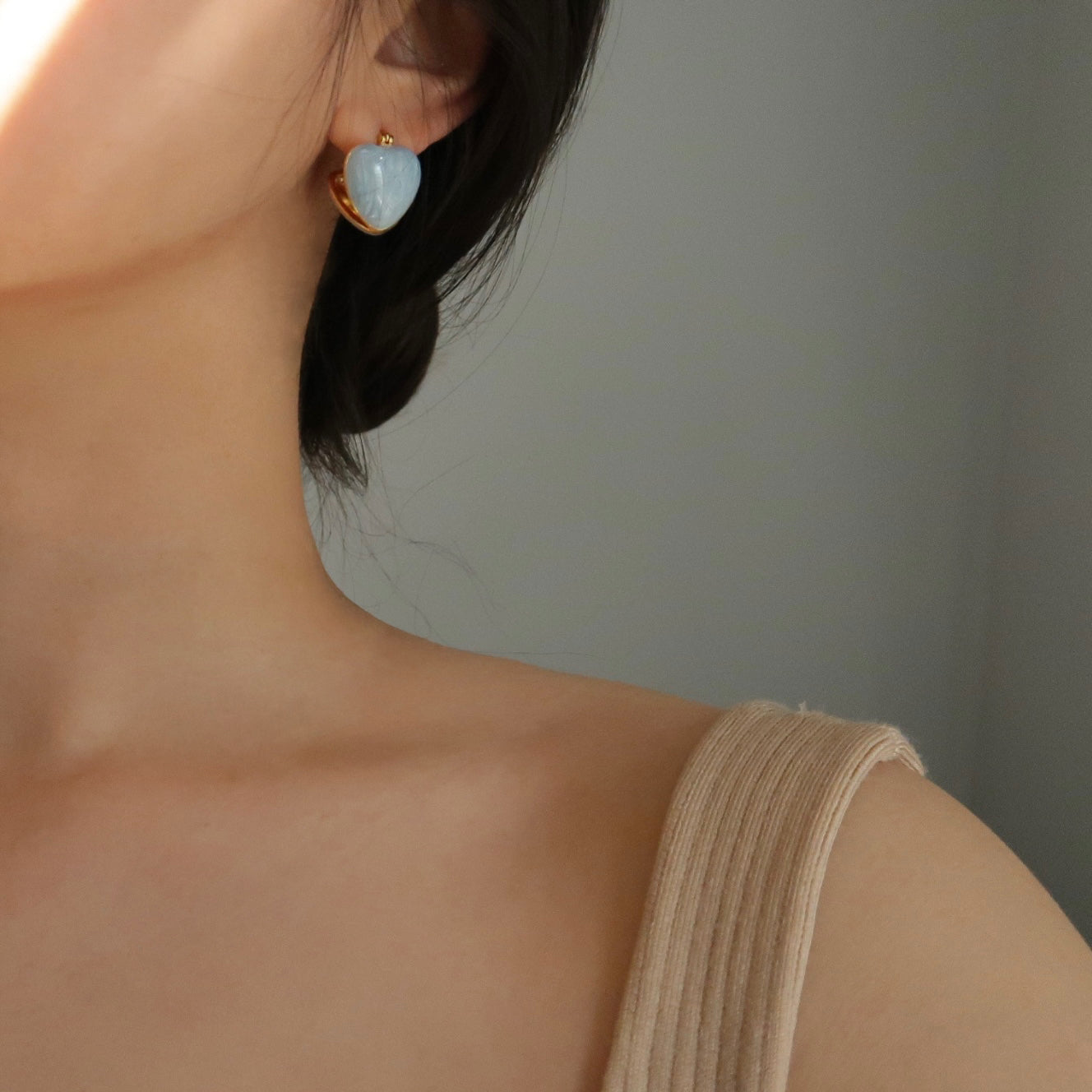 Sky Blue Peach Earrings