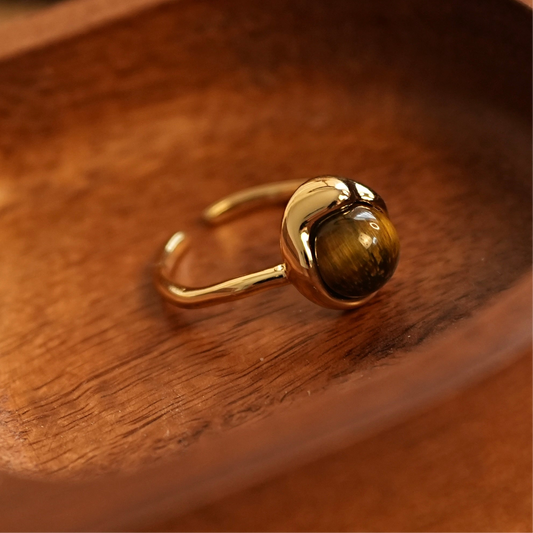 ‘Golden Ember’ Tiger's Eye Open Ring