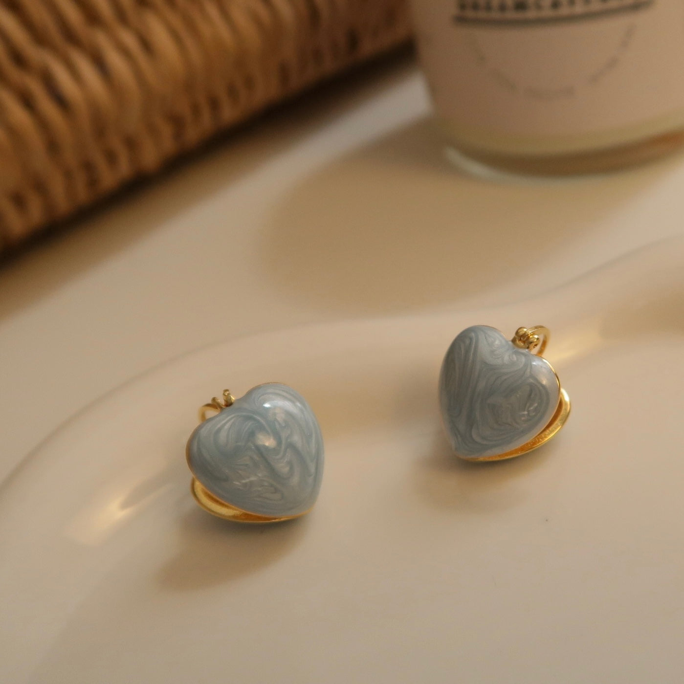 Sky Blue Peach Earrings