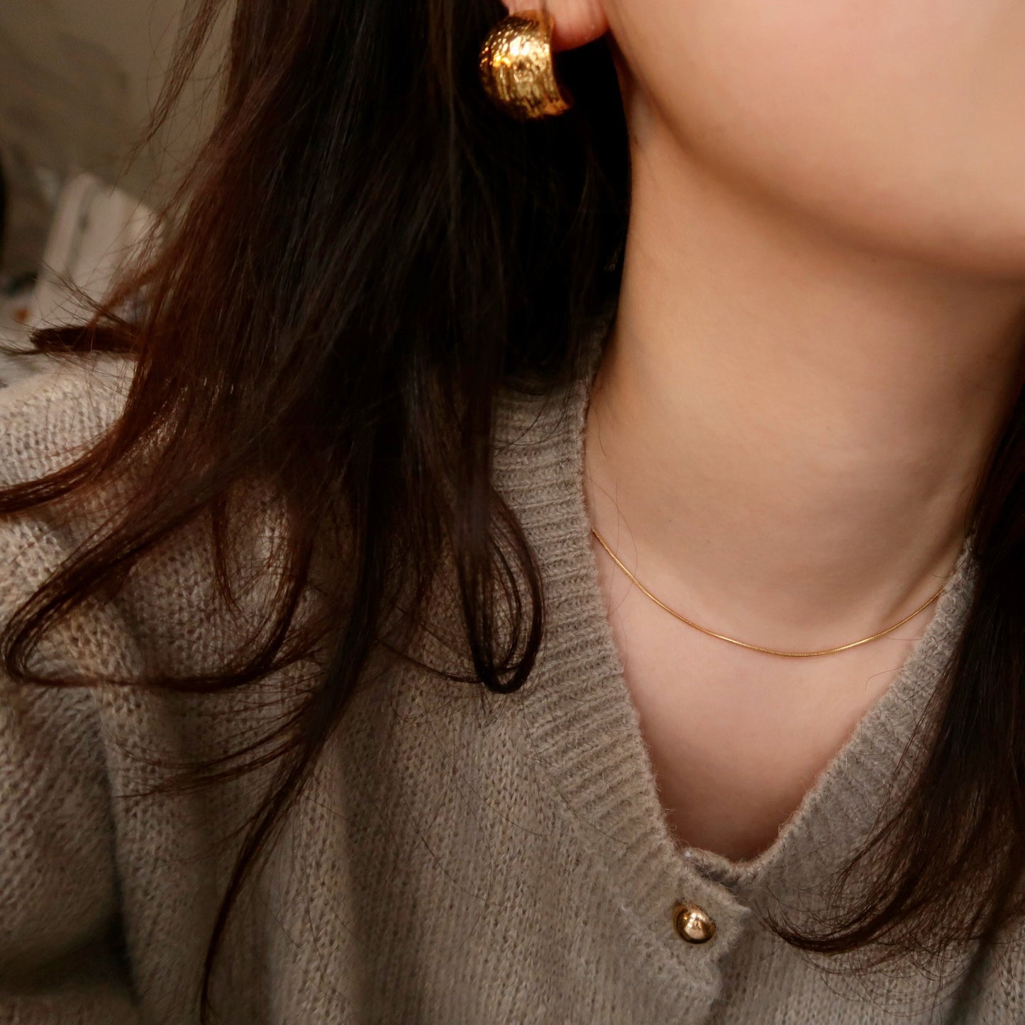 Gilded Pleat Serenade Earrings