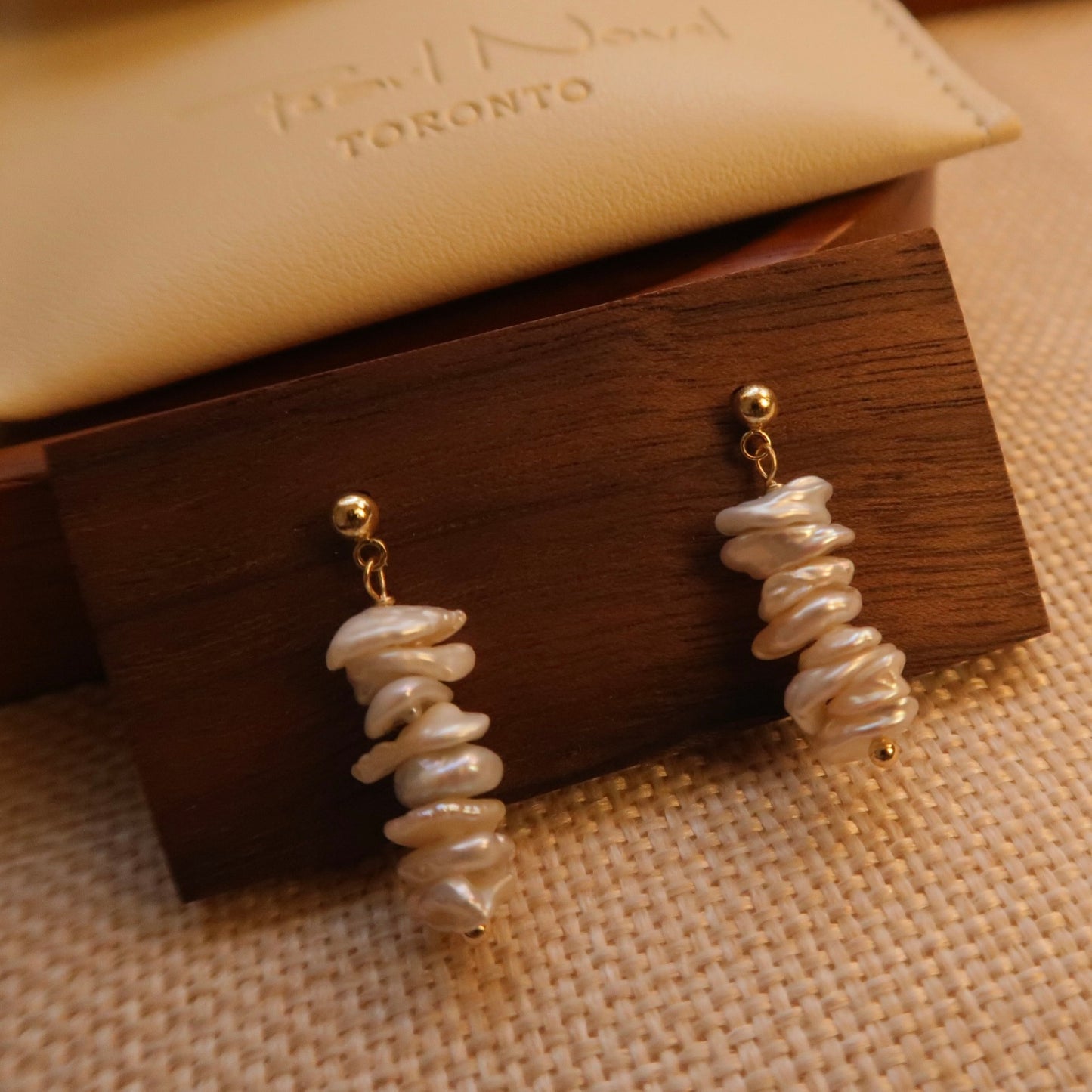 Handmade Seabreeze Grey Baroque Stack Earrings