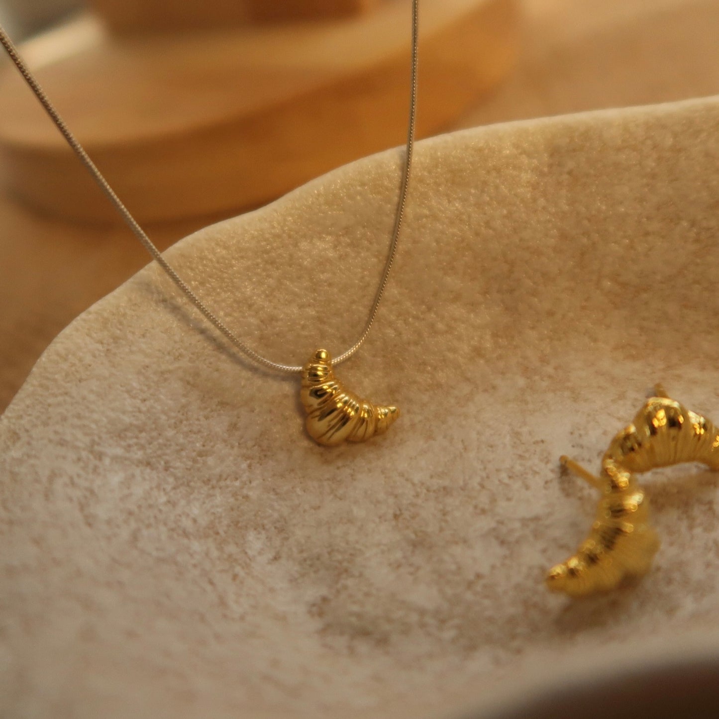 Little Golden Croissant Necklace