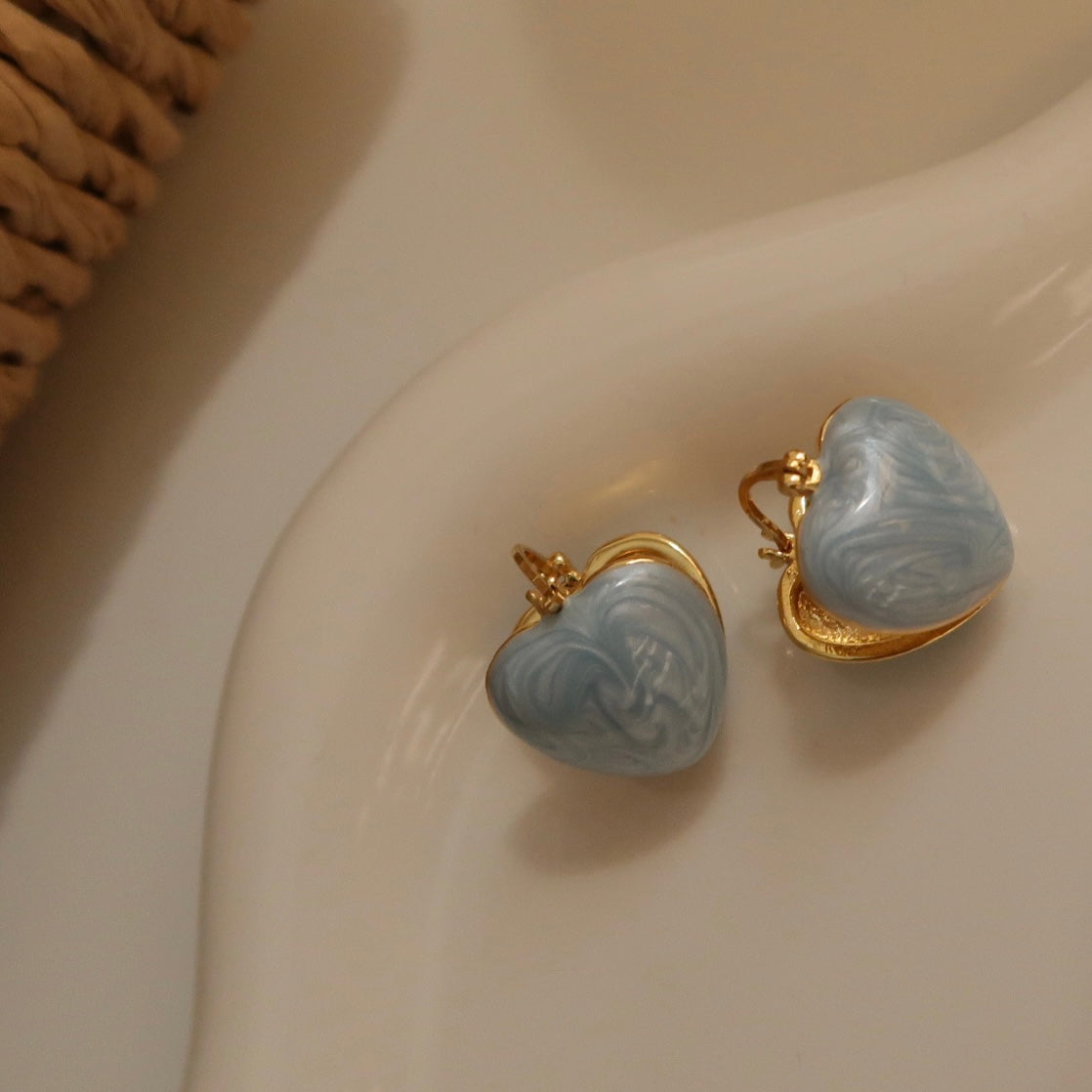 Sky Blue Peach Earrings