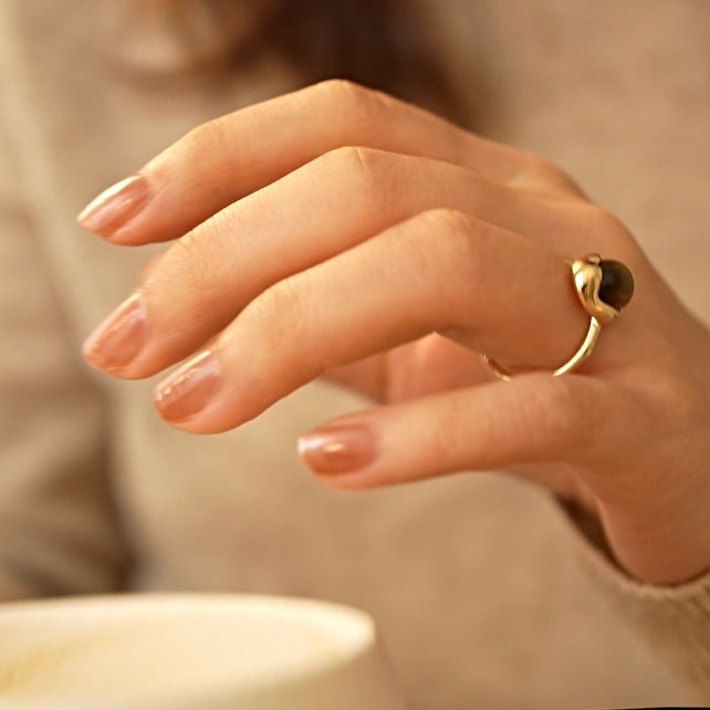 ‘Golden Ember’ Tiger's Eye Open Ring