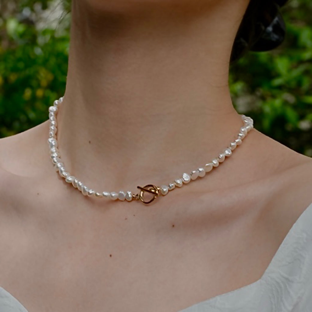 OT Claps Natural Baroque Pearl Necklace