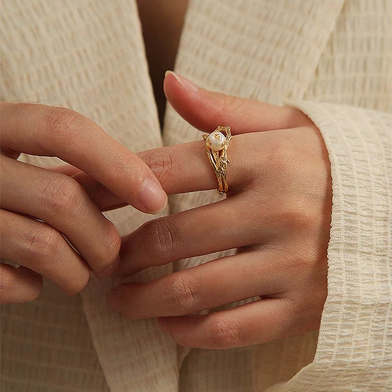 Irregular Nested Natural Pearl Ring