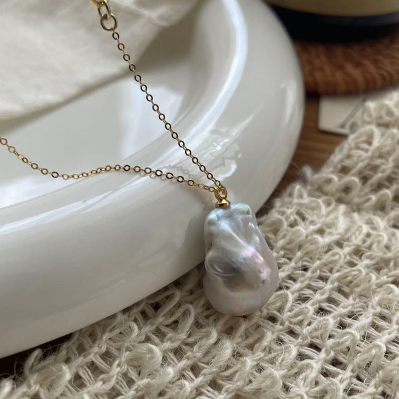 Aurora Baroque Pearl Gold Filled Necklace