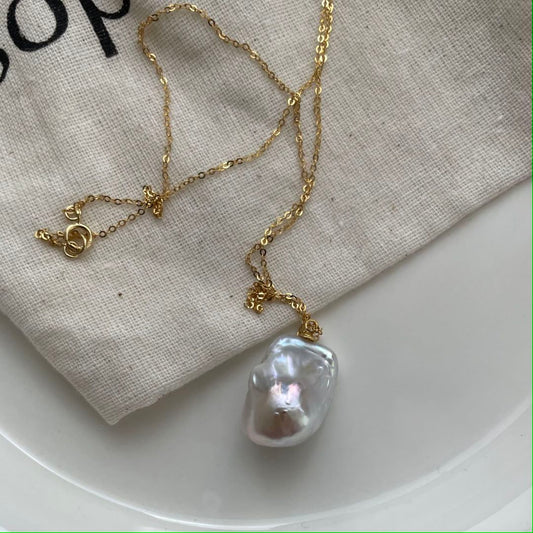 Aurora Baroque Pearl Gold Filled Necklace