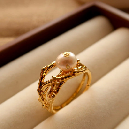 Irregular Nested Natural Pearl Ring