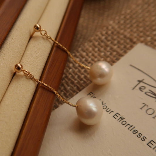 'Serenade' Natural Baroque Pearl Ear Drops