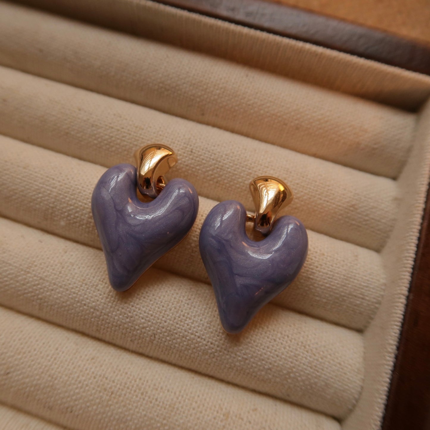 Lavender Drip Glaze Earrings