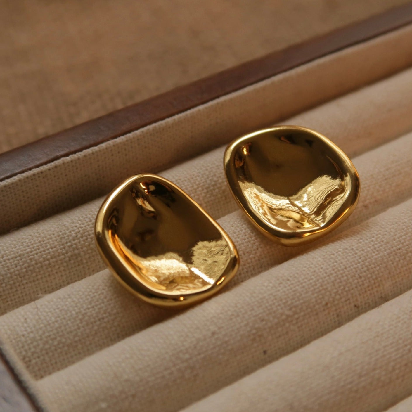 Twilight Golden Arc Square Earrings