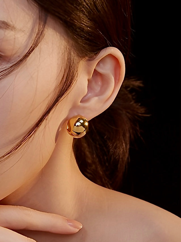 Spherical Golden Earrings