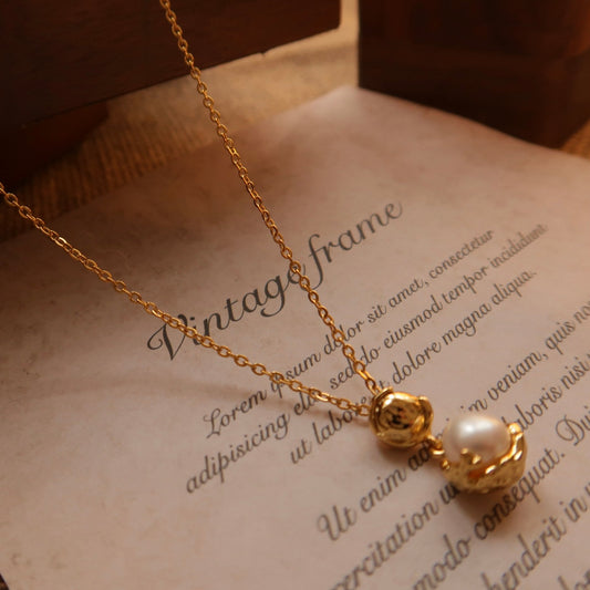 Golden Bud Natural Pearl Necklace