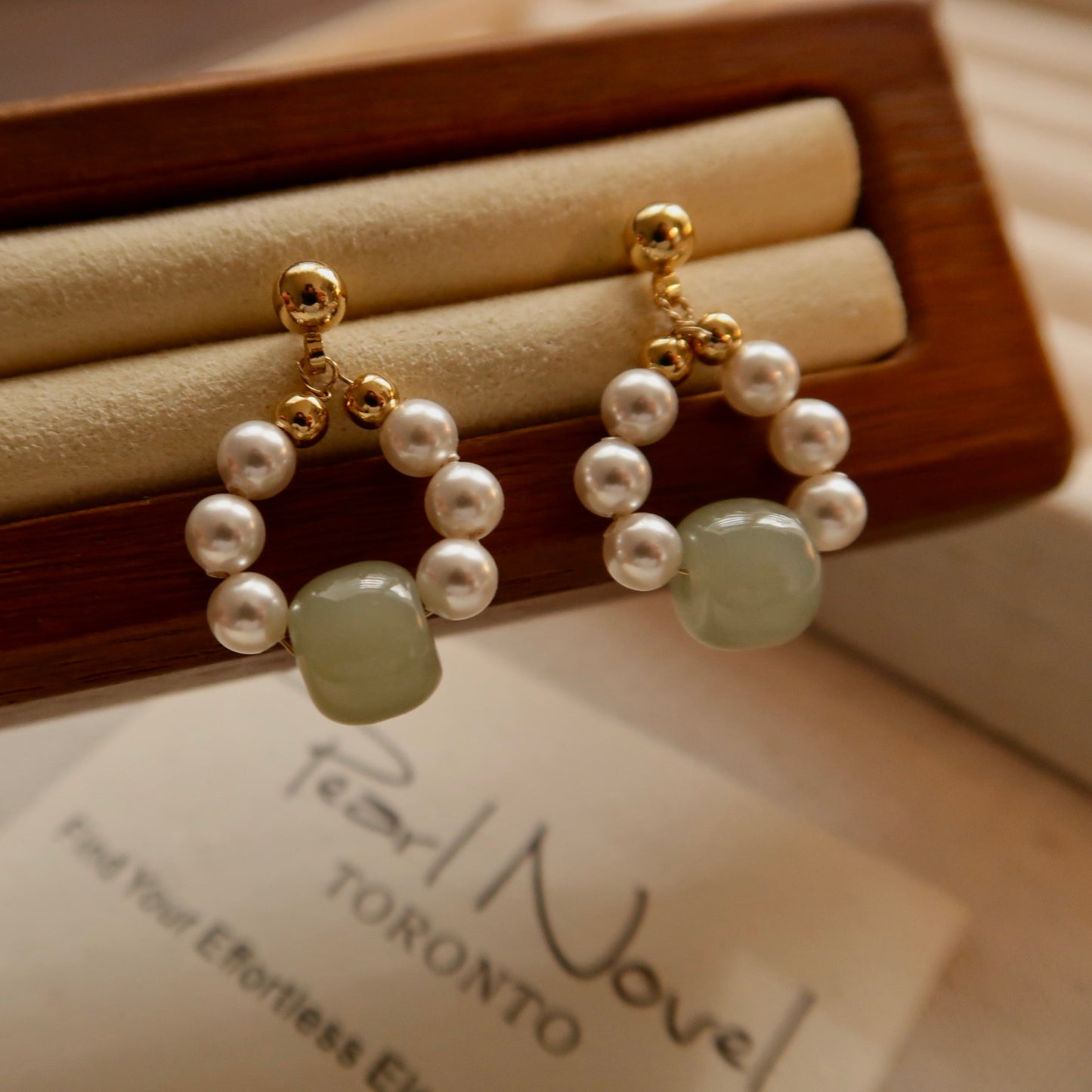 "Hello Jade" Swarovski Pearl Earrings