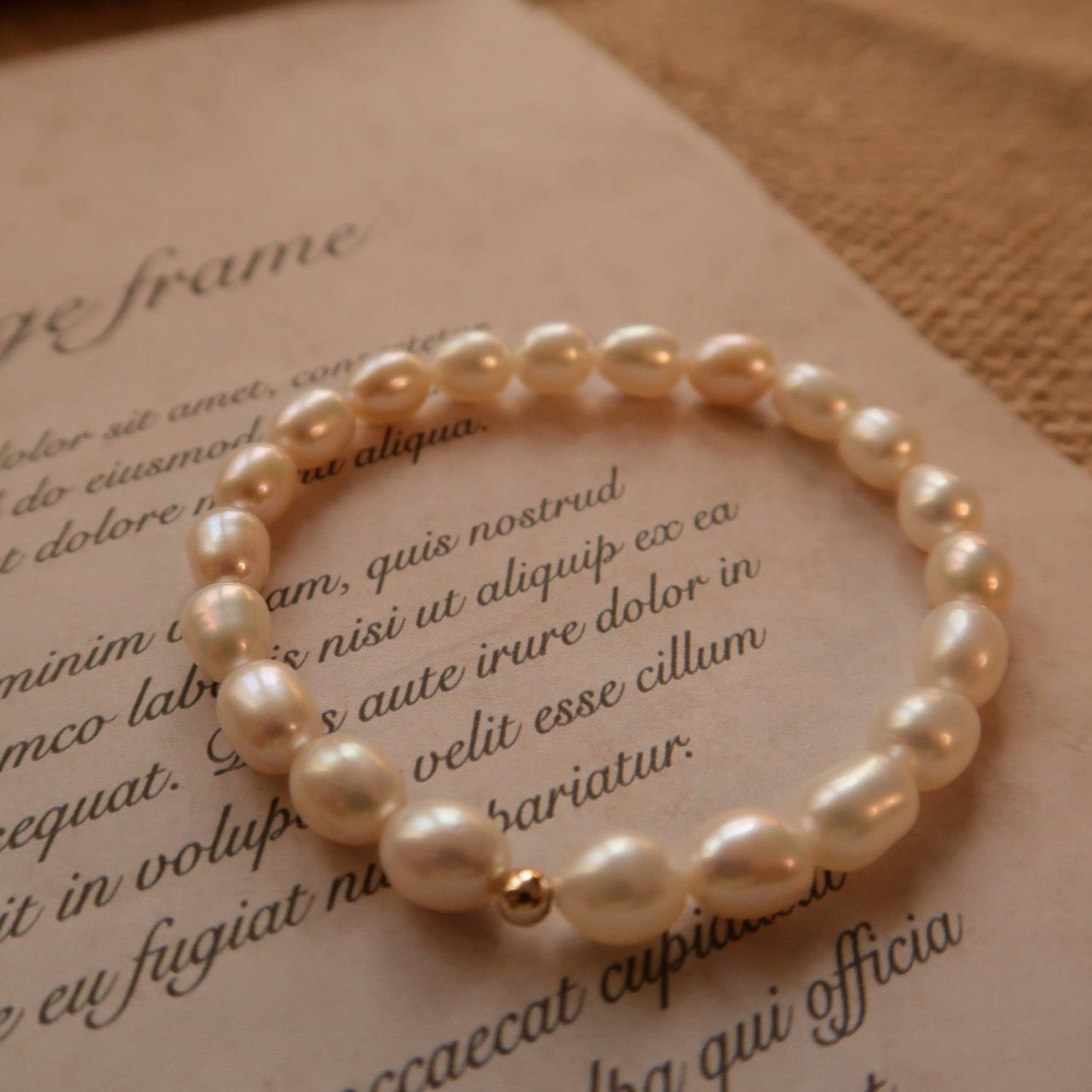 Golden Whispers Natural Pearl Bracelet