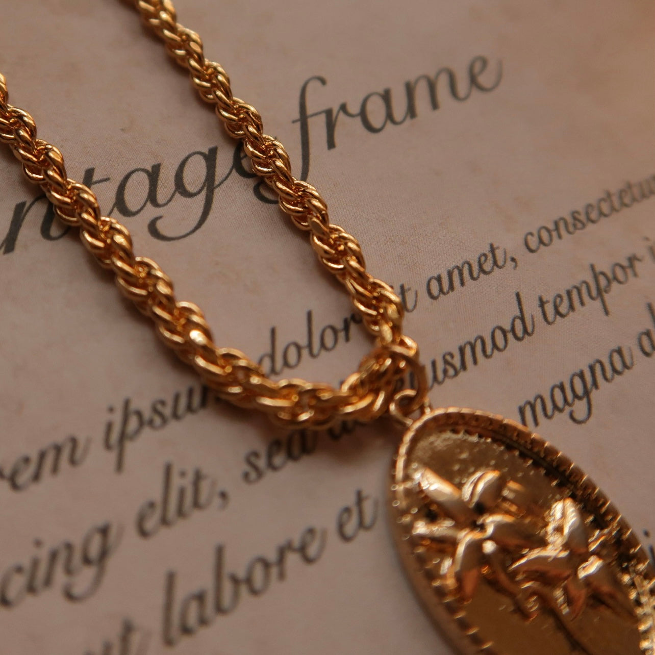 Golden Flower Coin Necklace