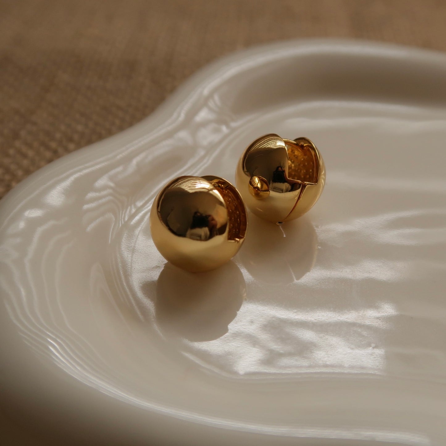 Spherical Golden Earrings