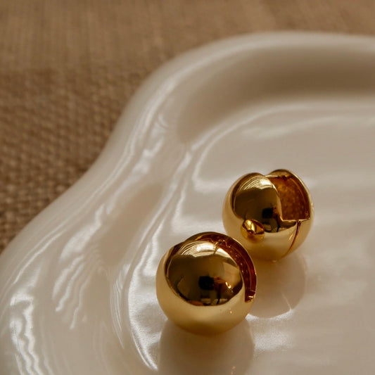 Spherical Golden Earrings