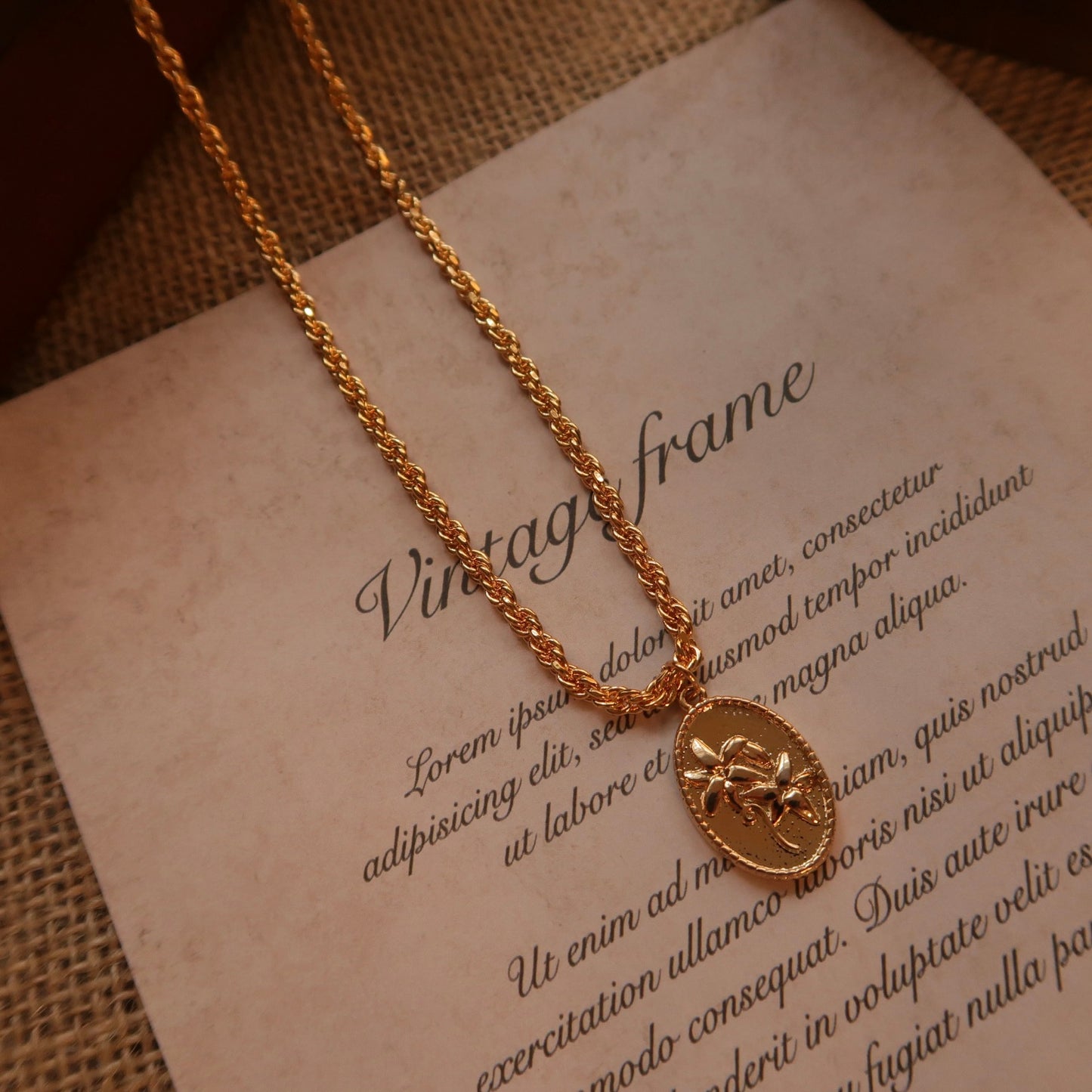 Golden Flower Coin Necklace